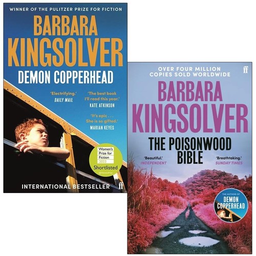 Barbara Kingsolver book collection featuring Demon Copperhead and The Poisonwood Bible, published by Faber & Faber Ltd.