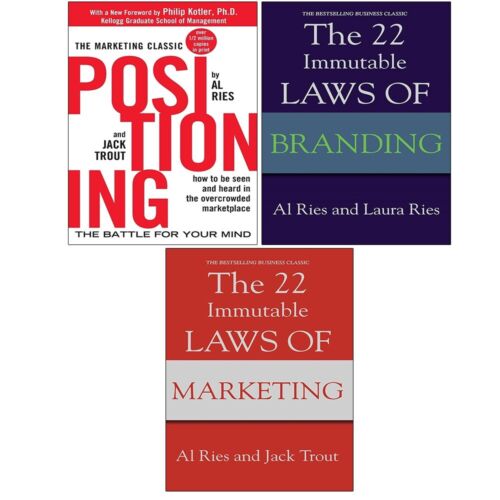 Al Ries,Jack Trout Collection 3 Books Set 22 Immutable Laws Marketing,Positionin - The Book Bundle