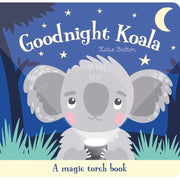 Magic Torch Book Series by Joshua George, 4-book set featuring Goodnight Dog, Frog, Lion, and Koala, colorful illustrated covers.