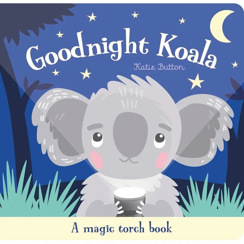 Magic Torch Book Series by Joshua George, 4-book set featuring Goodnight Dog, Frog, Lion, and Koala, colorful illustrated covers.