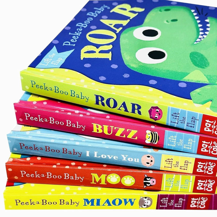 Peek-a-Boo Baby Collection 5 Books Set By Pat-a-Cake (Roar, Buzz, I Love You,Moo,Miaow)