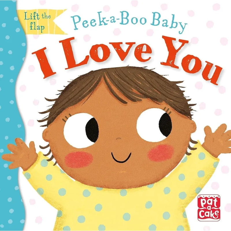 Set of five Peek-a-Boo Baby Collection books by Pat-a-Cake, featuring Roar, Buzz, I Love You, Moo, and Miaow illustrations.