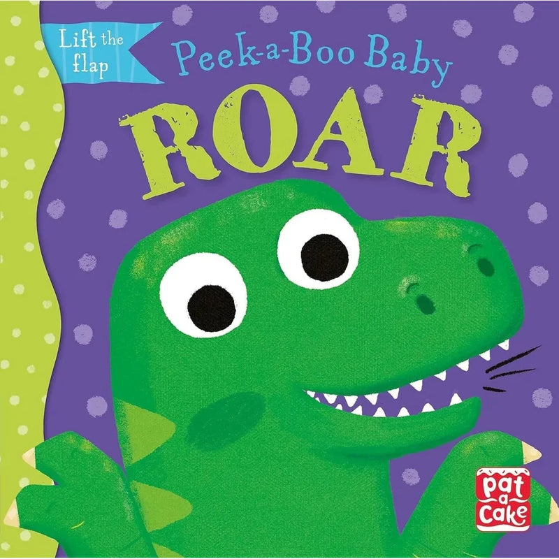 Set of five Peek-a-Boo baby books from Pat-a-Cake, featuring Roar, Buzz, I Love You, Moo, and Miaow, colorful and engaging for little ones.