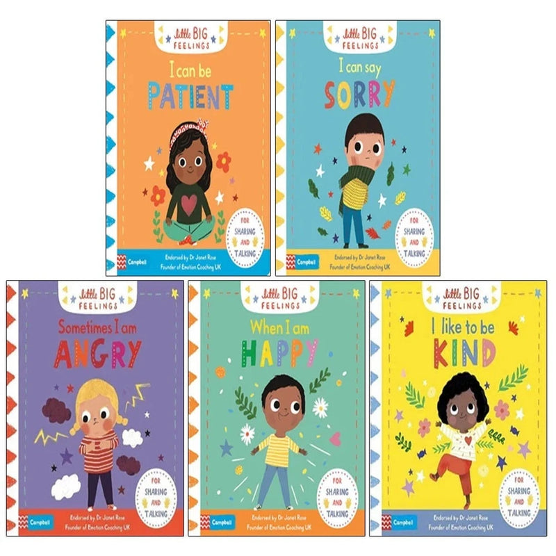 Campbell Little Big Feelings 5 Books Collection Set(I Like to be Kind , When I am Happy , Sometimes I Am Angry , I Can Say Sorry  & I Can Be Patient) - The Book Bundle