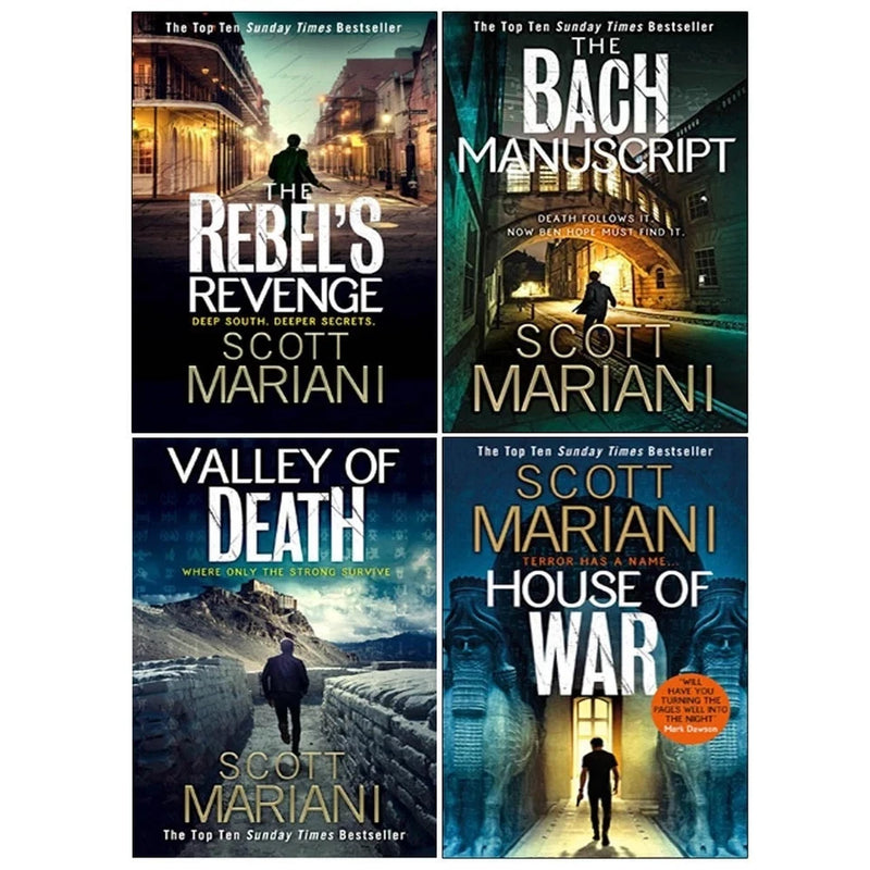 Ben Hope Series 4 Collection 4 Books Set by Scott Mariani Bach(The Bach Manuscript,The Rebel’s Revenge, Valley of Death & House of War) - The Book Bundle
