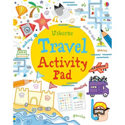 Usborne Travel Activity Games tear-off pads featuring pencil and paper games from Simon Tudhope and other authors.
