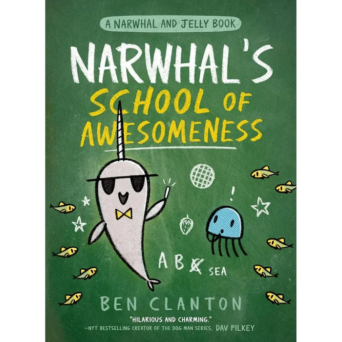 Narwhal and Jelly Series 4 Books Collection Set by Ben Clanton(Happy Narwhalidays ,Narwhal’s School of Awesomeness, Narwhalicorn And Jelly & A Super Scary Narwhalloween)