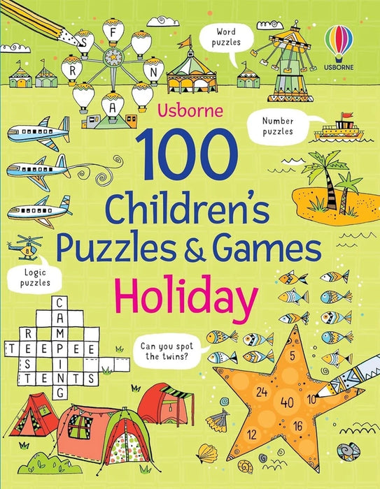 Phillip Clarke Collection 3 Books Set (100 Children's Puzzles and Games: Holiday,100 Children's Crosswords: Travel &  100 Children's Wordsearches: Animals)