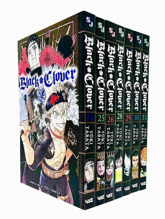 Black Clover Series Vol 24 25 26 28 29 30 31 Collection 7 Books Set By Yuki Taba