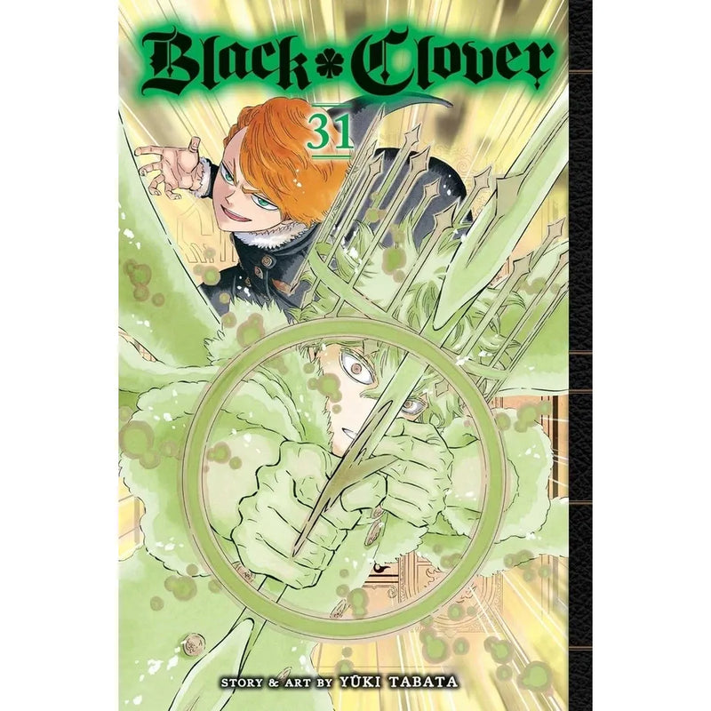 Black Clover manga collection Vol 24-31 by Yuki Tabata, seven-book set from VIZ Media, featuring colorful covers and detailed artwork.