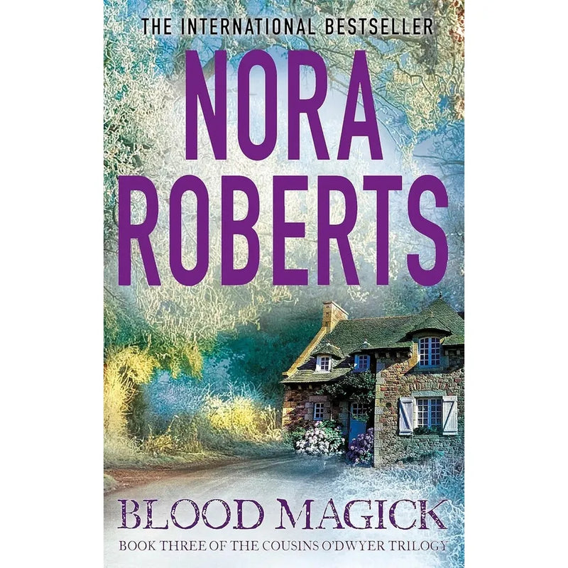 Two paperback books from Nora Roberts' Cousins O'Dwyer Trilogy collection by Piatkus, featuring fantasy fiction covers.