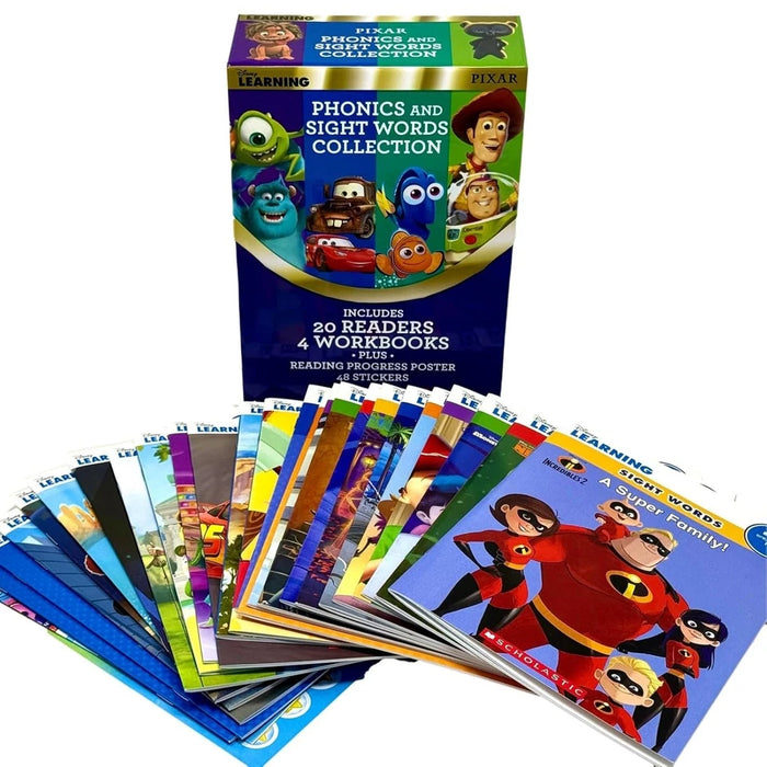 Pixar Phonics and Sight Words Collection (24 Book Set, Learning) by Scholastic - The Book Bundle