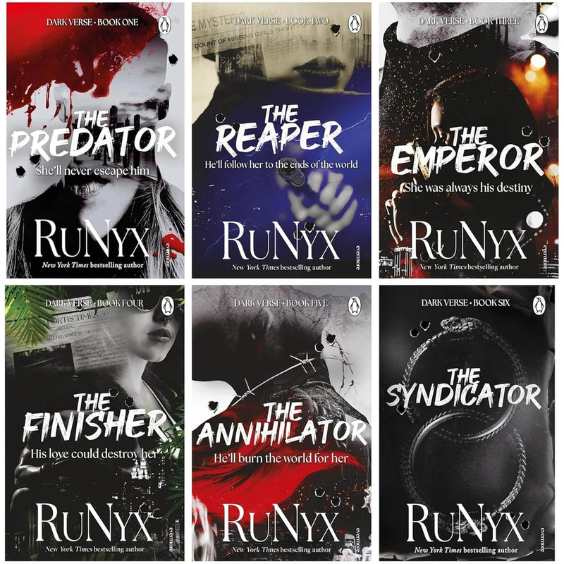 Dark Verse Series 6 Books Collection Set by RuNyx (The Predator ,The Reaper ,The Emperor, The Finisher ,The Annihilator & The Syndicator) - The Book Bundle