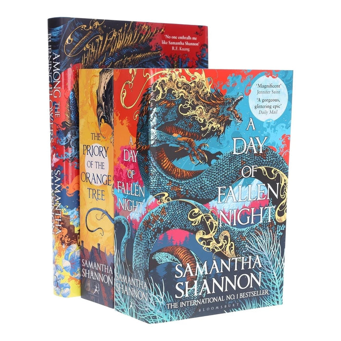 Roots of Chaos Series 3 Books Collection Set by Samantha Shannon(The Priory of the Orange Tree, A Day of Fallen Night  & Among the Burning Flowers(Hardback)) - The Book Bundle