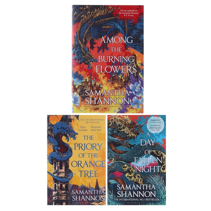 Roots of Chaos Series 3 Books Collection Set by Samantha Shannon(The Priory of the Orange Tree, A Day of Fallen Night  & Among the Burning Flowers(Hardback)) - The Book Bundle