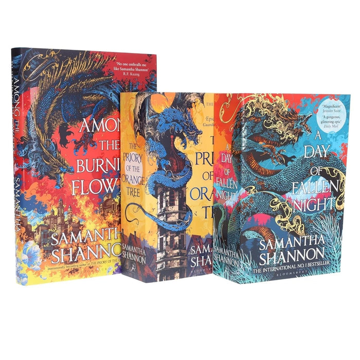 Roots of Chaos Series 3 Books Collection Set by Samantha Shannon(The Priory of the Orange Tree, A Day of Fallen Night  & Among the Burning Flowers(Hardback)) - The Book Bundle