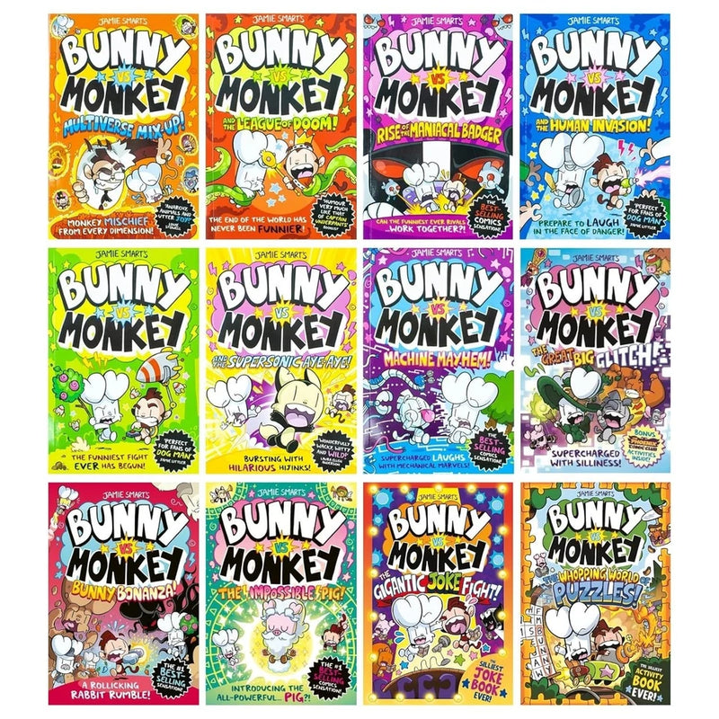 Bunny vs Monkey 12 Books Collection Set By Jamie Smart - The Book Bundle