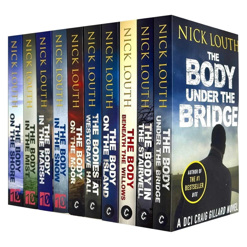 Canelo crime thriller book set featuring Nick Louth's Craig Gillard series, 10 paperback novels with dark cover art.