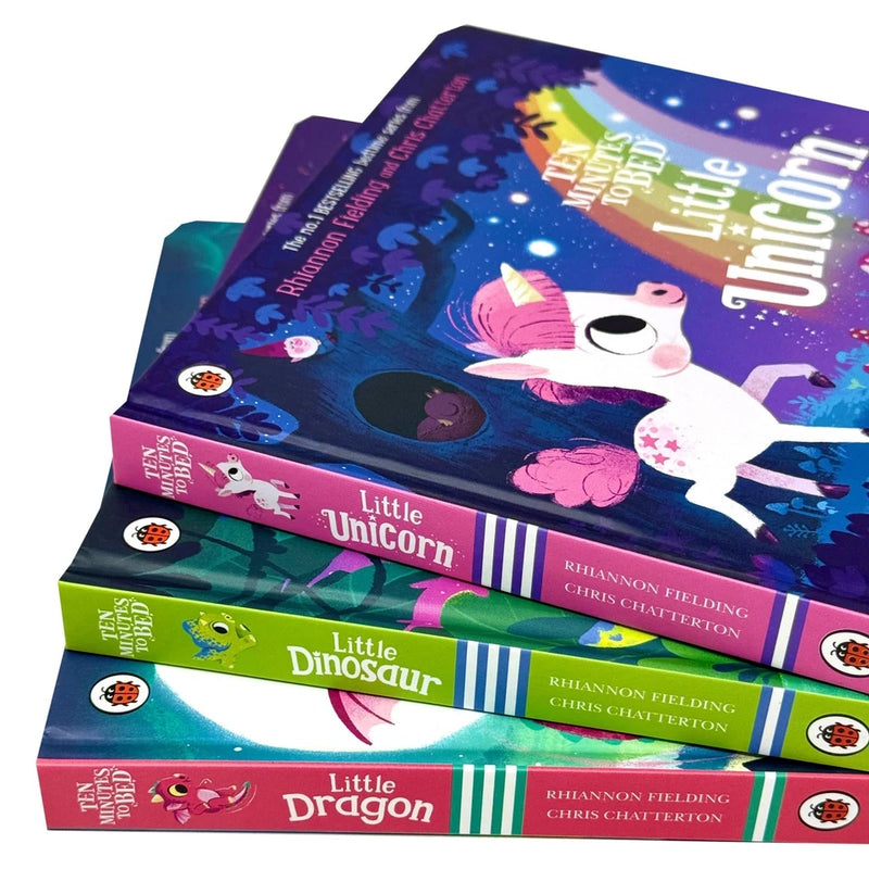 Ten Minutes to Bed Series 3 Books Collection Set By Rhiannon Fielding(Ten Minutes to Bed: Little Dragon, Ten Minutes to Bed: Little Dinosaur  & Ten Minutes to Bed Little Unicorn) - The Book Bundle