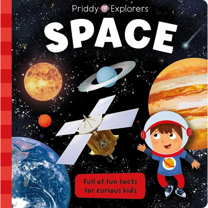 Priddy Explorers Series 8 Books collection set by Priddy Books featuring space, sharks, dinosaurs, human body, bugs, volcanoes, and machines