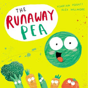 The Runaway Pea Series 3 Books Collection by Kjartan Poskitt and Alex Willmore, featuring colorful cover illustrations.