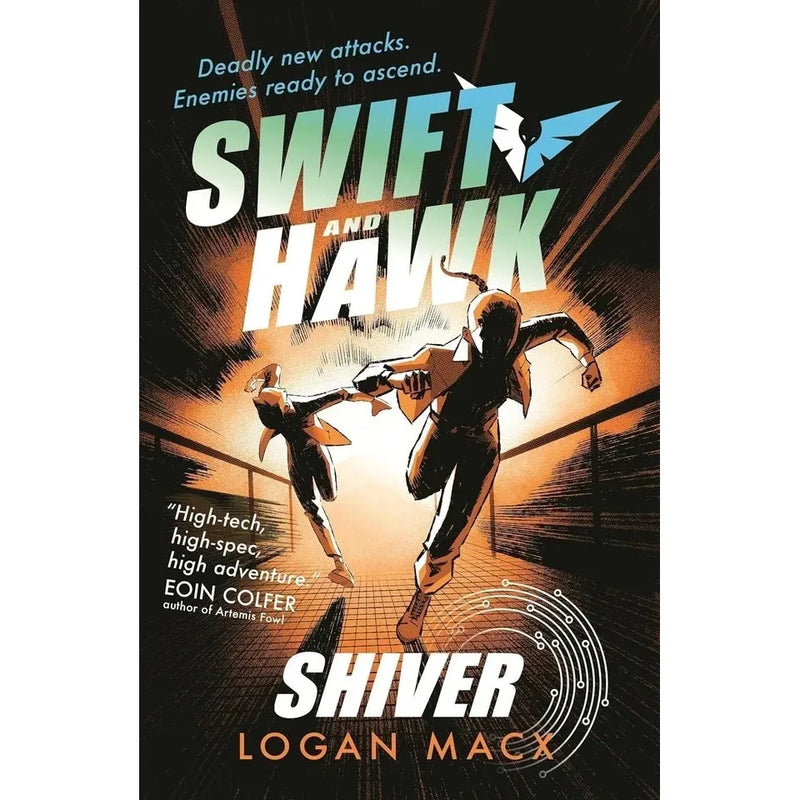 Swift and Hawk Series 4 Books set by Logan Macx, including Undercover, Supernova, Cyberspies, and Shiver from Walker Books Ltd.