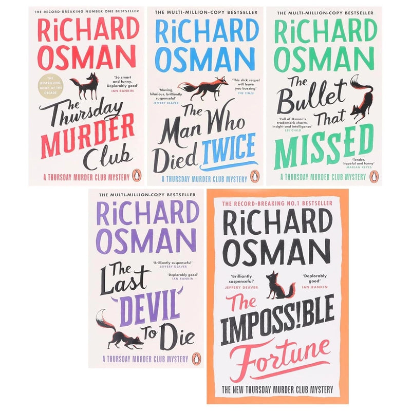 Thursday Murder Club Mysteries 5 Books Collection Set(Thursday Murder Club Mysteries Series ,The Thursday Murder Club, The Man Who Died Twice, The Bullet That Missed ,The Last Devil To Die  & The Impossible Fortune) - The Book Bundle