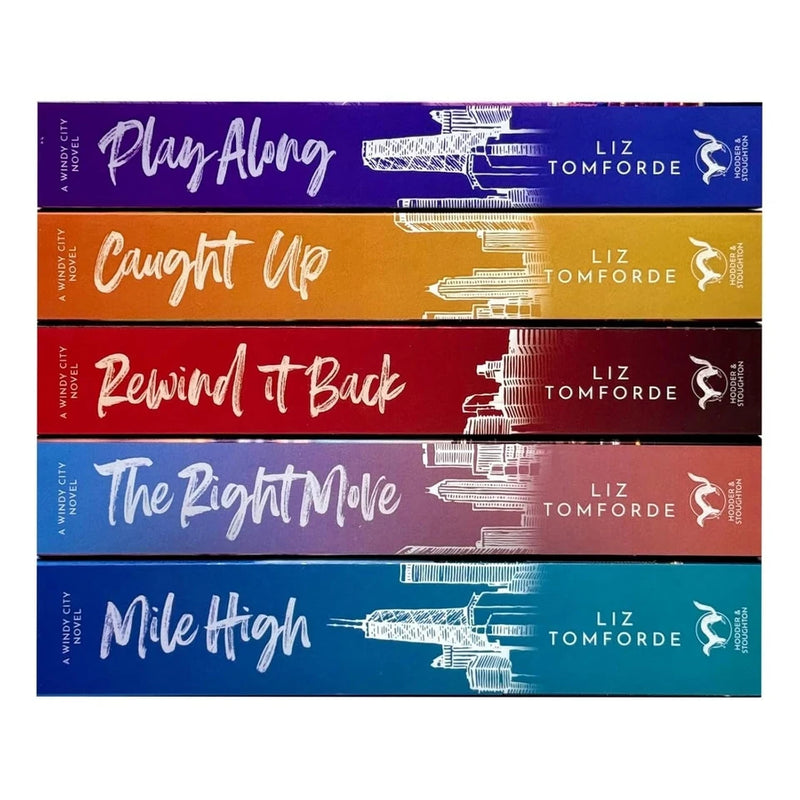 Set of five Windy City Series fiction paperback books by Liz Tomforde, featuring colorful covers from Hachette UK Ltd.