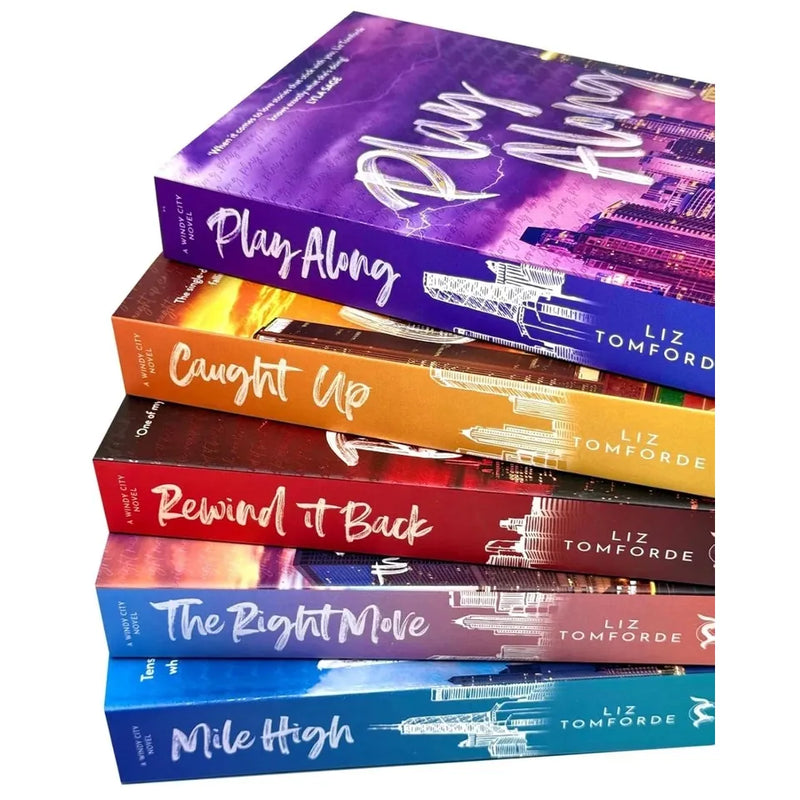 Set of five Windy City Series paperback books by Liz Tomforde, fiction collection featuring colorful covers and varied story themes.