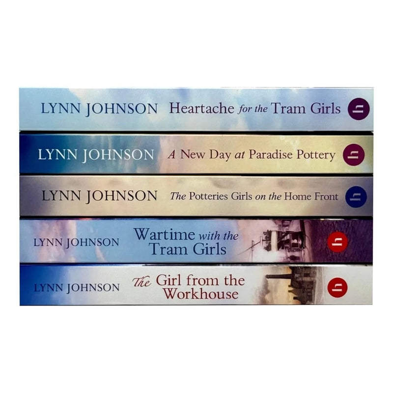 Potteries Girls 5 Books Collection Set by Lynn Johnson(The Girl from the Workhouse ,Wartime with the Tram Girls ,The Potteries Girls on the Home Front, A New Day at Paradise Pottery & Heartache For The Tram Girls) - The Book Bundle