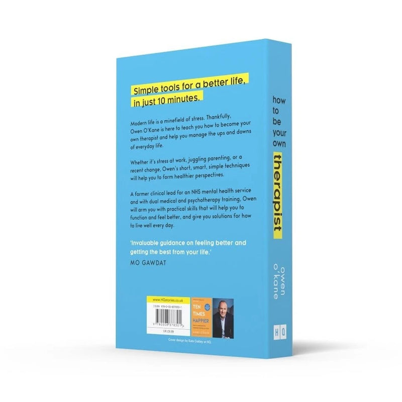 Paperback book titled "How to Be Your Own Therapist" by Owen O'Kane, featuring a clean cover design with the author's name.