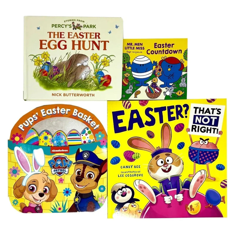 Easter Children Book Collection 4 Books Set(Easter? That’s Not Right!,PAW Patrol Pups’ Easter Basket, Easter Egg Hunt &Mr Men Little Miss Easter Countdown) - The Book Bundle
