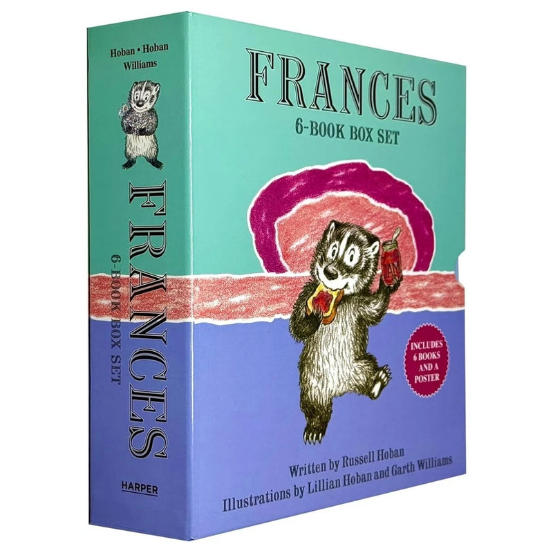 Set of six Russell Hoban paperback books from the Frances Collection for children aged 3 to 7, displayed in a box set.