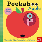 Four board books from the Peekaboo Series by Camilla Reid for ages 0-2, featuring colorful illustrations and simple stories.