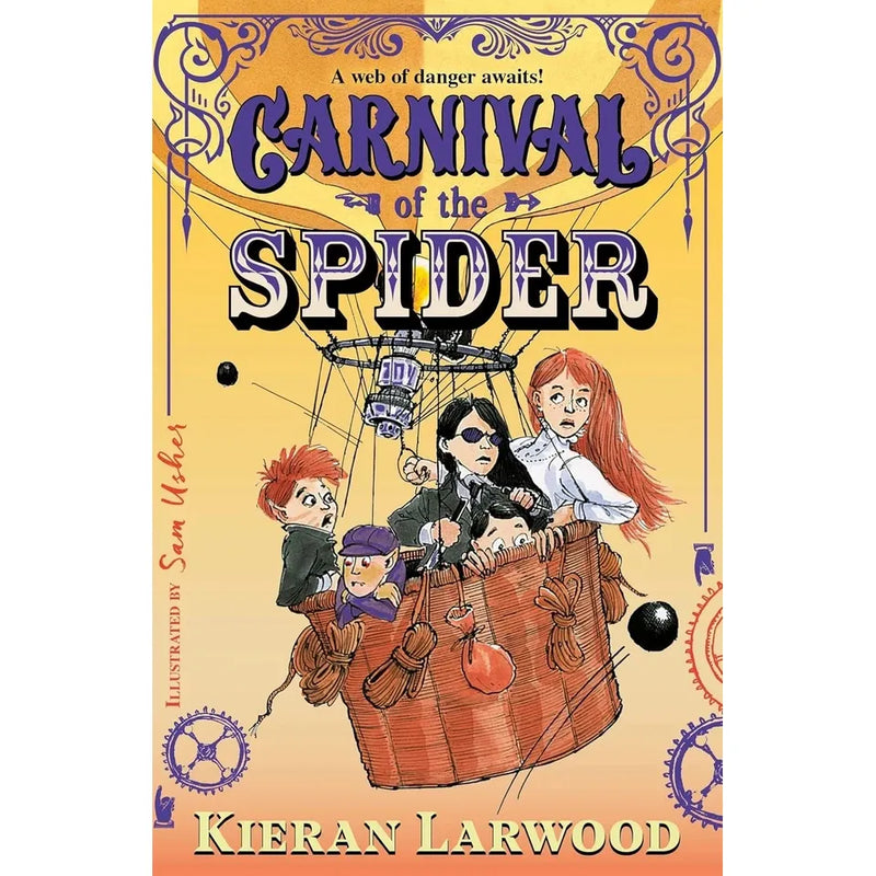 Dark Fantasy Carnival Mystery Thrillers book set by Kieran Larwood, featuring two fiction paperbacks with dark, mysterious covers.
