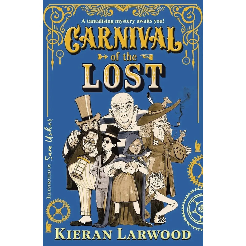 Dark Fantasy Carnival Mystery Thrillers book set by Kieran Larwood, featuring two paperback fiction novels with dark, mysterious covers.