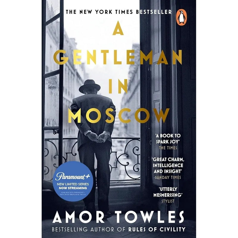 Four paperback books from the Amor Towles Gentleman in Moscow collection set by Windmill Books, Sceptre, Penguin Ltd.