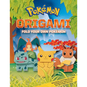 Set of three Pokémon origami books from Kanto to Paldea and Alola regions by Scholastic UK, featuring colorful paperback covers.