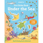 Set of five Usborne First Sticker Books for ages 3-5, paperback collection featuring colorful illustrations and engaging sticker activities.