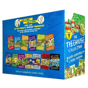 Collection of The Treehouse Series 1-13 books by Andy Griffiths and Terry Denton, featuring colorful illustrated covers.