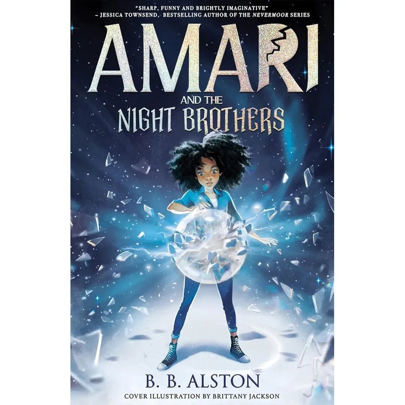 Set of four Amari and the Night Brothers fiction books by BB Alston, featuring colorful cover art and diverse characters.