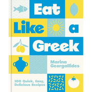 Collection of two hardcover cookbooks by Marina Georgallides and Hari Ghotra featuring Greek and Indian recipes, colorful food photos.