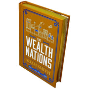Leather-bound copy of The Wealth of Nations by Adam Smith in a non-fiction book by Wilco International LLP Ltd, featuring classic design.