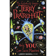 Three paperback books from the Johnny Maxwell Trilogy by Terry Pratchett, featuring colorful covers in a Corgi Children’s collection.