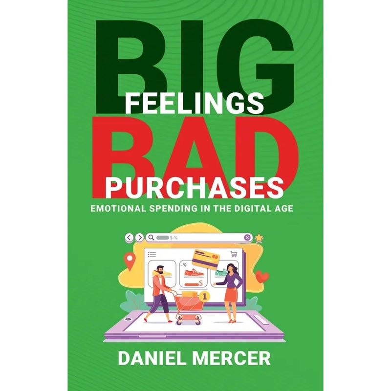 Collection of "Big Feelings" and "Bad Purchases 2" books by Richard Shotto and Daniel Mercer, paperback non-fiction set.