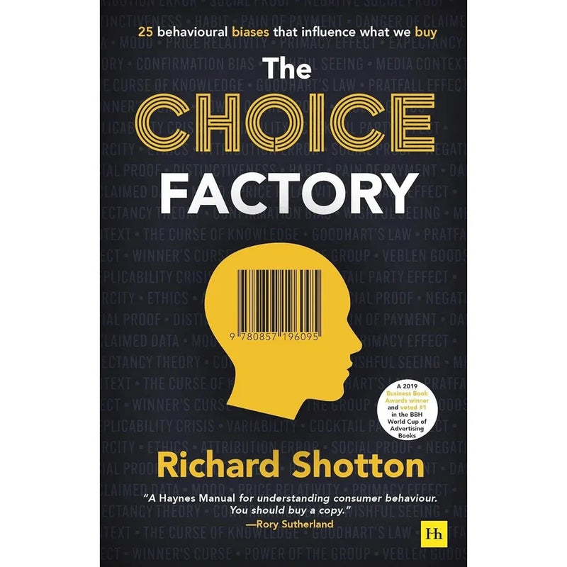 Set of two paperback non-fiction books, The Choice Factory and Big Feelings by Richard Shotto and Daniel Mercer, published by Harriman House.