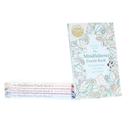 Four paperback mindfulness puzzle books by Dr Gareth Moore, featuring brain teasers and relaxation exercises in a collection set.