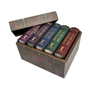 Harry Potter mini book trunk collection by Insight Editions featuring hardcover books from J.K. Rowling's fiction series.