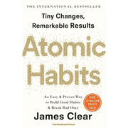 Set of two paperback non-fiction books: Atomic Habits by James Clear and Micro-Habits by Jake Humphrey, published by Cornerstone Press.