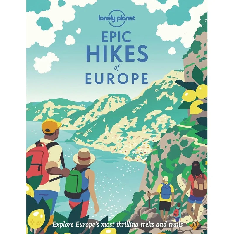 Two hardcover books from the Lonely Planet Epic Hikes of Europe collection, featuring scenic hiking adventures and maps.